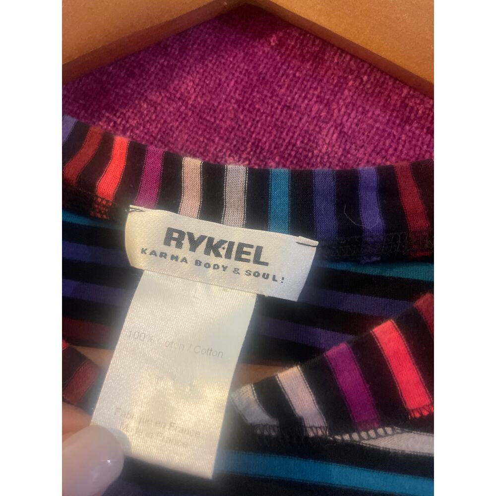 Vintage Y2K SONIA RYKIEL Stripe 2 Pc Twinset Cardigan & Top Black  Size Large L - Picture 4 of 11